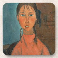 Chica con las coletas, c.1918 (aceite en lona)