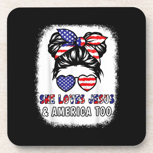 Posavasos Chica cristiano ama a Jesús y a los camisas estado (Frente)