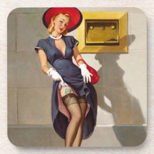 Posavasos Chica de anclaje retro