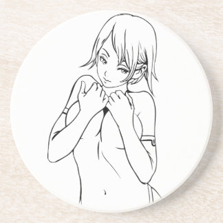Posavasos Chica de anime, negro