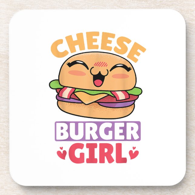 Posavasos Chica de Cheeseburger, Mujeres Hamburguesas y Chee (Frente)