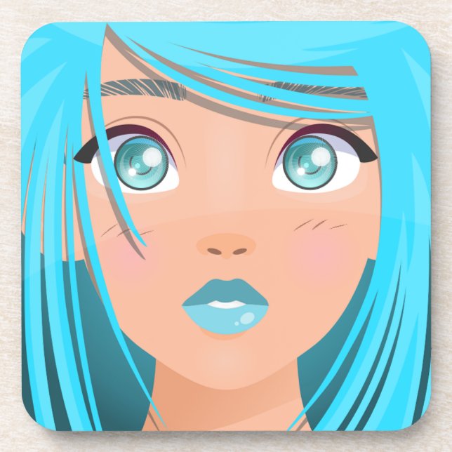 POSAVASOS CHICA DE DIBUJOS ANIMADOS ANIME (Frente)