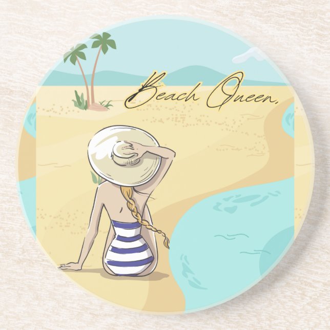 Posavasos chica de playa (Frente)