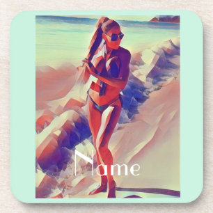 Posavasos Chica de playa Thunder_Cove