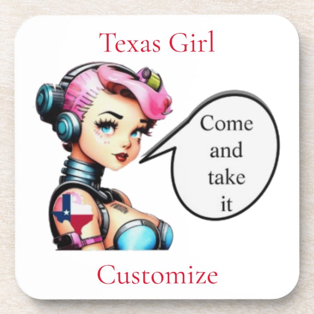Posavasos Chica de Texas Thunder_Cove (Frente)