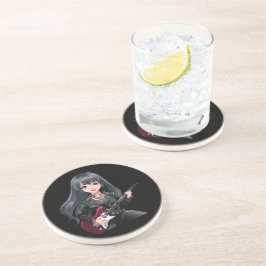 Posavasos Chica emo con cabello negro largo