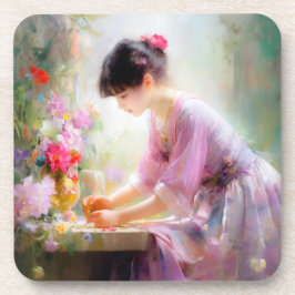 Posavasos Chica en el Jardín de las Flores