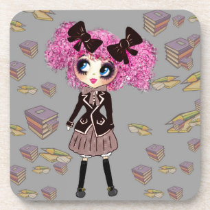 Posavasos Chica estudiantil kawaii con PinkyP