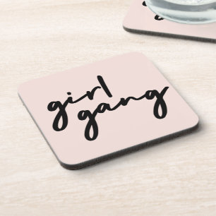 Posavasos Chica Gang   Chica rosa lindo poder feminista mode