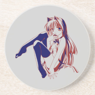Posavasos Chica gato Manga Pinup "Basada Libremente En" San