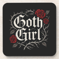 Chica gótico Rosa Rojo Tipografía Floral Gótica