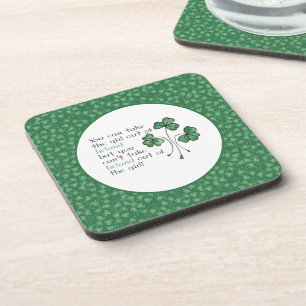 Posavasos Chica irlandés Green Shamrock Cita Set de Astratos