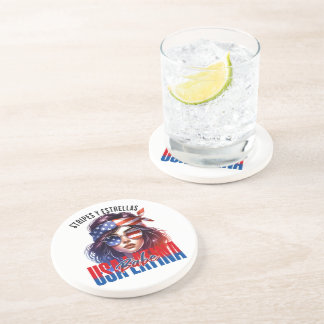 Posavasos Chica Latina Día de la Independencia del 4 de Jul