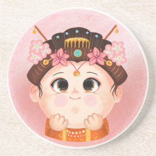 Posavasos Chica lindo con traje de princesa china Candy Tin