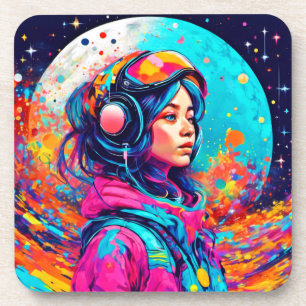 Posavasos Chica Lunar Colorida