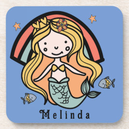 Posavasos Chica personalizada Escandinava Cute Mermaid