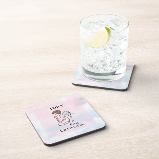 Posavasos Chica, primer ángel de la comunión (Lado Derecho)