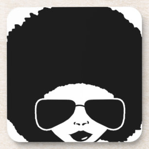 Posavasos chica retro del Afro