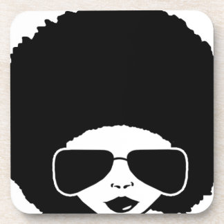 Posavasos chica retro del Afro