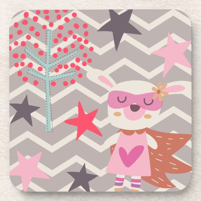 Posavasos Chica Superhéroe Bunny (Frente)