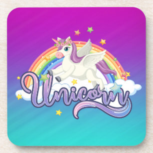 Posavasos Chica Unicornio Para Sus Chicas Arcoíris Ombre