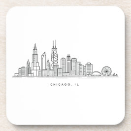 Posavasos Chicago IL Cityscape Illustration