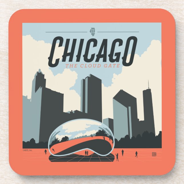 Posavasos Chicago, Illinois | Parque del Milenio (Frente)