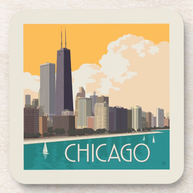 Posavasos Chicago | Modern Skyline (Frente)