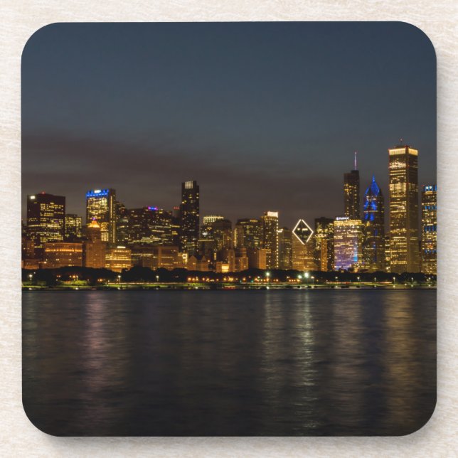 Posavasos Chicago Night Cityscape (Frente)