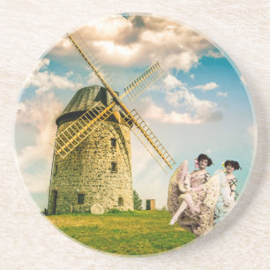 Posavasos Chicas Bailarinas Vintage y Molino de Viento 