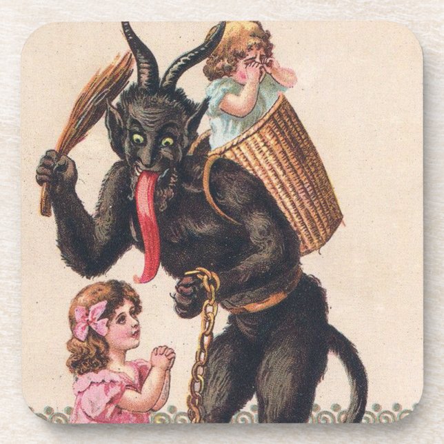 Posavasos Chicas de Krampus Kidnaps Navidades de vacaciones  (Frente)