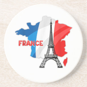 Posavasos Chicas franceses, niños de bandera francesa, mujer