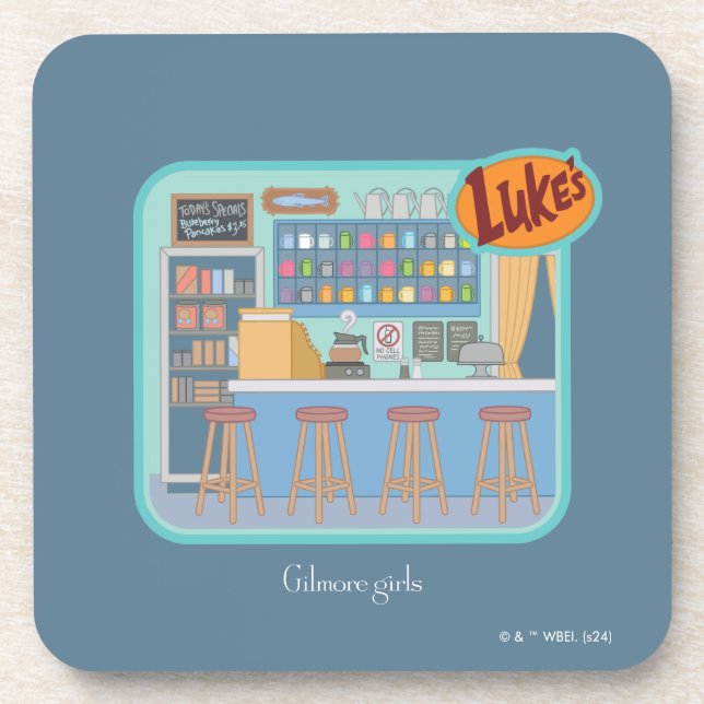 Posavasos Chicas Gilmore | Gráfico de Luke's Diner (Frente)