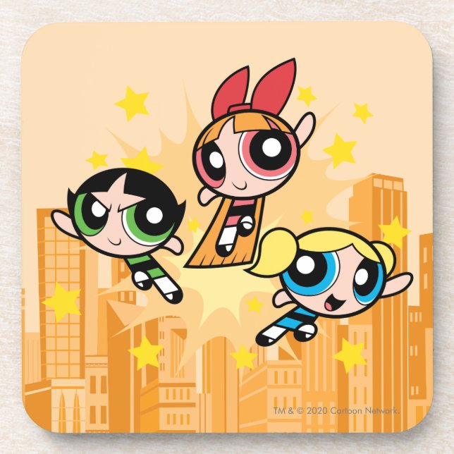 Posavasos Chicas poderosos salvan el día (Frente)