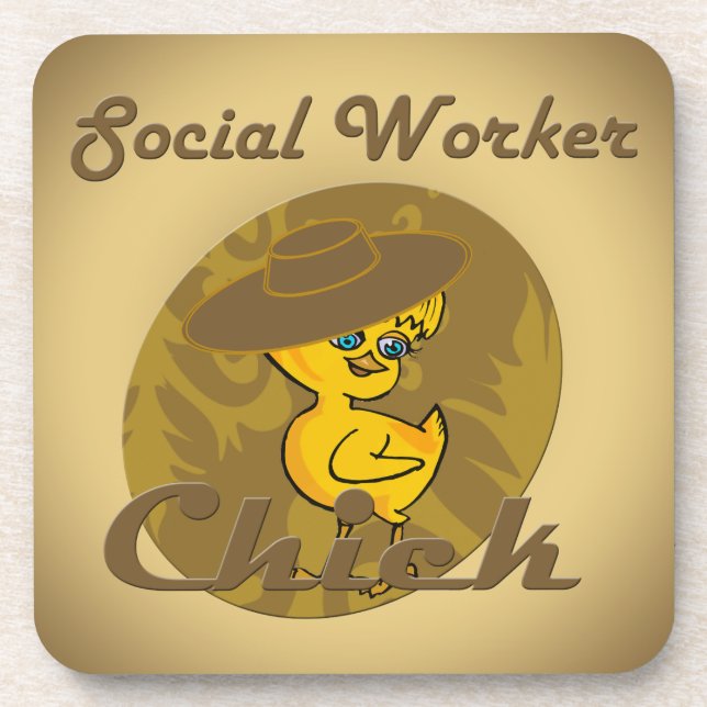 Posavasos Chick de trabajador social #6 (Frente)