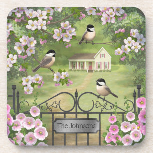 Posavasos Chickadees flaman granja victoriana