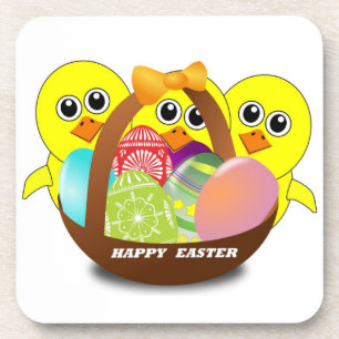 POSAVASOS CHICKS "HAPPY EASTER"