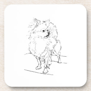 Posavasos Chihuahua de pelo largo - Ilustración de perro min