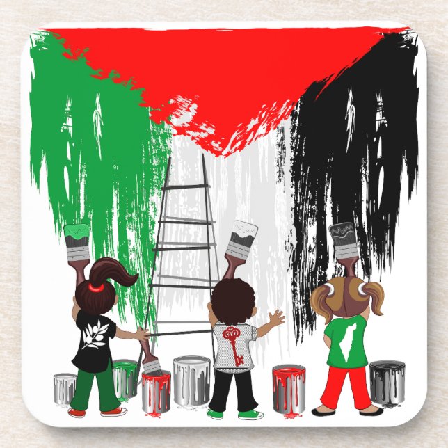 Posavasos Children of Gaza Painting Palestine Flag  (Frente)