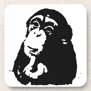 Posavasos Chimpancé de pensamiento de arte pop