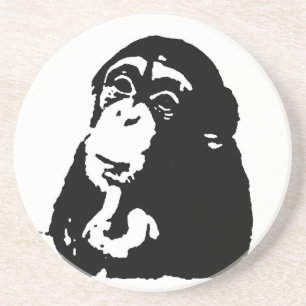 Posavasos Chimpancé de pensamiento de arte pop