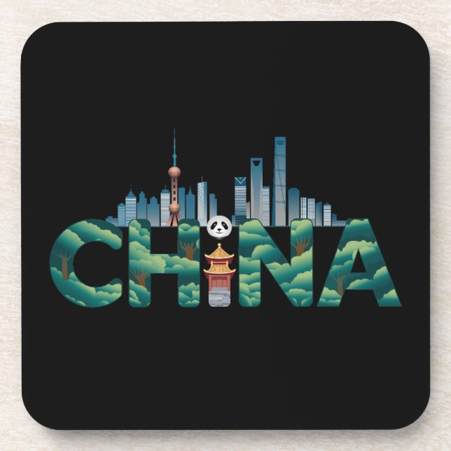 Posavasos China Shanghai Temple Panda (Frente)