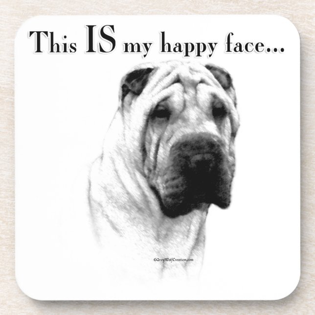 Posavasos Chino Shar Pei Happy Face (Frente)