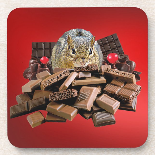 Posavasos Chipmunk de chocolate de San Valentín (Frente)