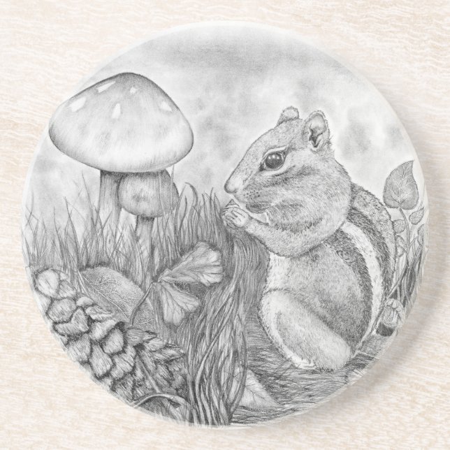 Posavasos Chipmunk Nibbling (Frente)