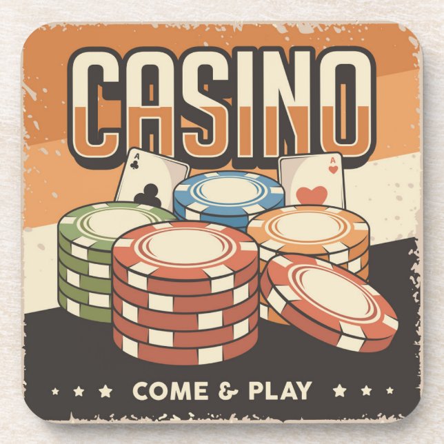 Posavasos Chips de poker del Casino de Las Vegas (Frente)