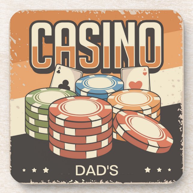 Posavasos Chips de Póquer del Casino del Día del Padre (Frente)