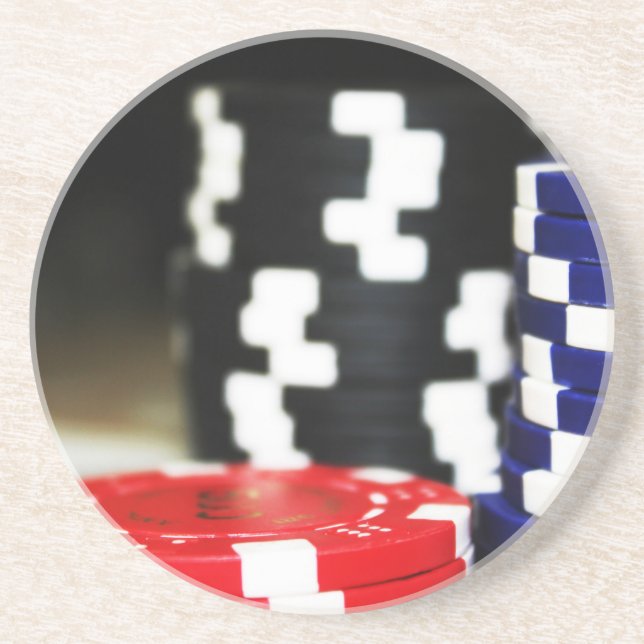 Posavasos Chips Gambling Casino Ganar juego Luck Risk Bet (Frente)