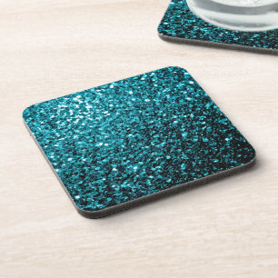 Posavasos Chispas purpurinas brillantes azules de Aqua