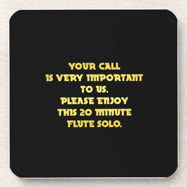 Posavasos Chiste de servicio al cliente telefónico divertido (Frente)
